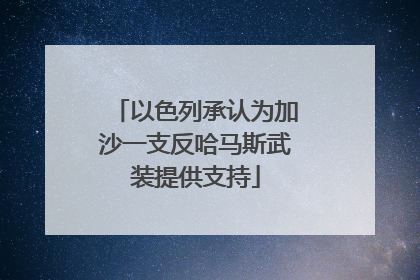 以色列承认为加沙一支反哈马斯武装提供支持