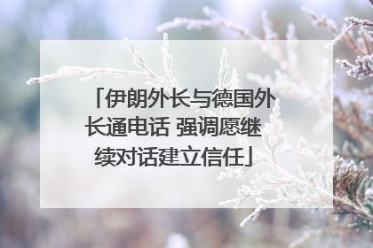 伊朗外长与德国外长通电话 强调愿继续对话建立信任