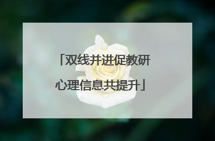 双线并进促教研 心理信息共提升