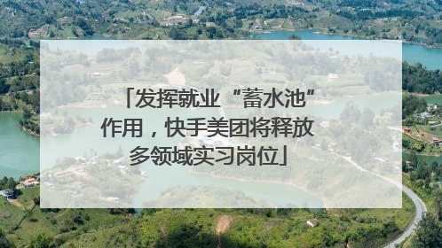 发挥就业“蓄水池”作用，快手美团将释放多领域实习岗位