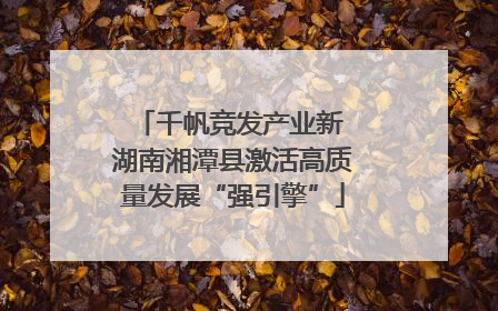 千帆竞发产业新 湖南湘潭县激活高质量发展“强引擎”