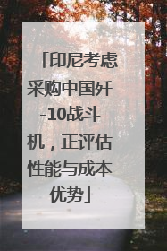 印尼考虑采购中国歼-10战斗机，正评估性能与成本优势