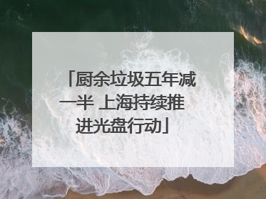 厨余垃圾五年减一半 上海持续推进光盘行动