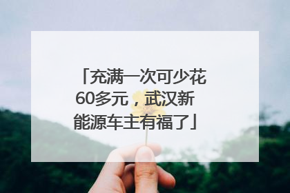 充满一次可少花60多元，武汉新能源车主有福了