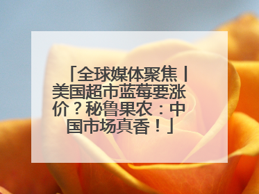 全球媒体聚焦丨美国超市蓝莓要涨价？秘鲁果农：中国市场真香！