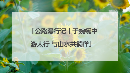 公路漫行记丨于蜿蜒中游太行 与山水共徜徉
