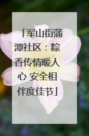 军山街蒲潭社区：粽香传情暖人心 安全相伴度佳节