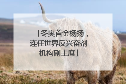 冬奥首金杨扬，连任世界反兴奋剂机构副主席