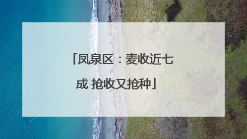 凤泉区：麦收近七成 抢收又抢种