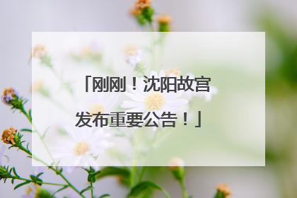 刚刚！沈阳故宫发布重要公告！