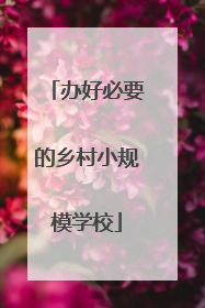 办好必要的乡村小规模学校