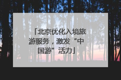北京优化入境旅游服务，激发“中国游”活力