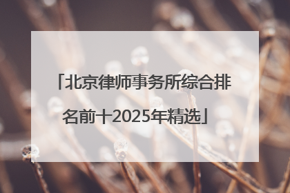 北京律师事务所综合排名前十2025年精选