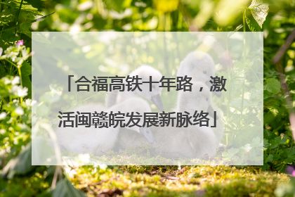 合福高铁十年路，激活闽赣皖发展新脉络
