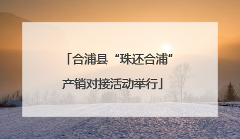 合浦县“珠还合浦”产销对接活动举行