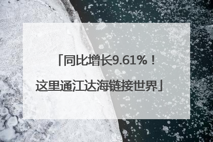 同比增长9.61%！这里通江达海链接世界
