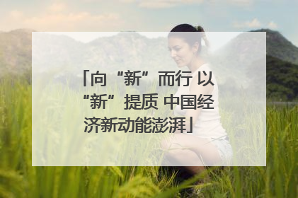 向“新”而行 以“新”提质 中国经济新动能澎湃