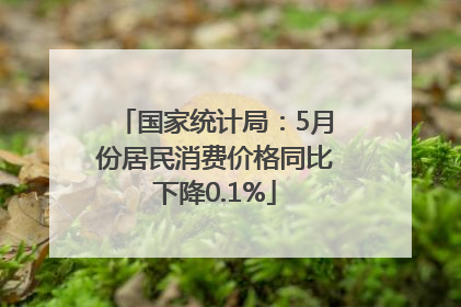 国家统计局：5月份居民消费价格同比下降0.1%