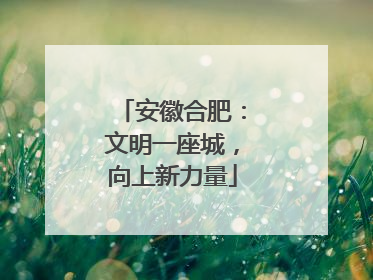 安徽合肥：文明一座城，向上新力量