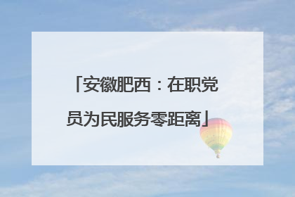 安徽肥西：在职党员为民服务零距离