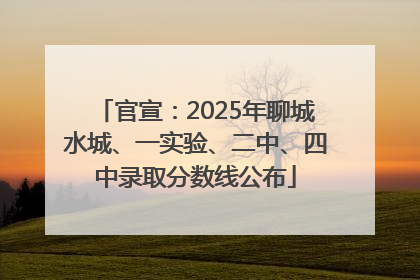 官宣：2025年聊城水城、一实验、二中、四中录取分数线公布