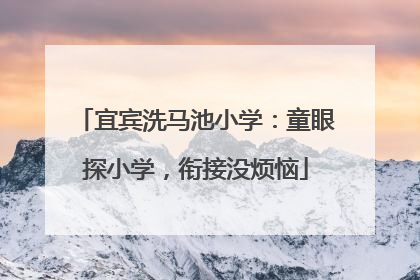 宜宾洗马池小学：童眼探小学，衔接没烦恼