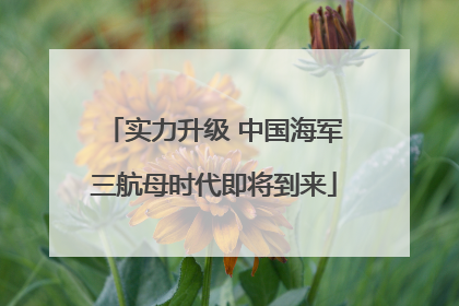 实力升级 中国海军三航母时代即将到来