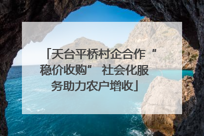 天台平桥村企合作“稳价收购” 社会化服务助力农户增收