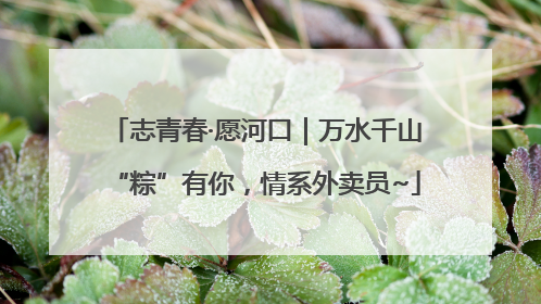 志青春·愿河口｜万水千山“粽”有你，情系外卖员~