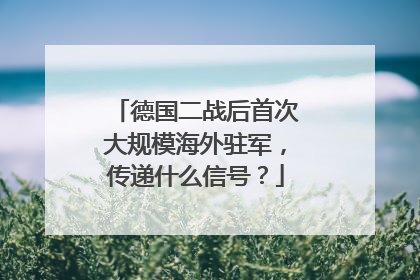 德国二战后首次大规模海外驻军，传递什么信号？