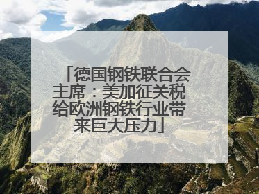 德国钢铁联合会主席：美加征关税给欧洲钢铁行业带来巨大压力