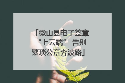 微山县电子签章“上云端” 告别繁琐公章奔波路
