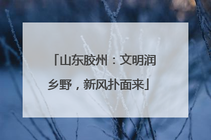 山东胶州：文明润乡野，新风扑面来
