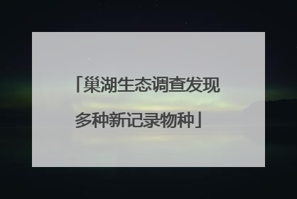 巢湖生态调查发现多种新记录物种