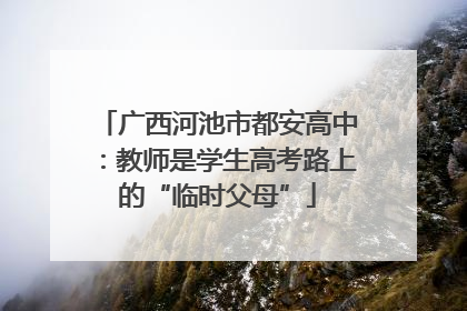 广西河池市都安高中：教师是学生高考路上的“临时父母”