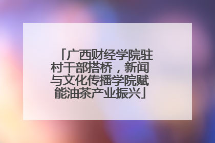 广西财经学院驻村干部搭桥，新闻与文化传播学院赋能油茶产业振兴