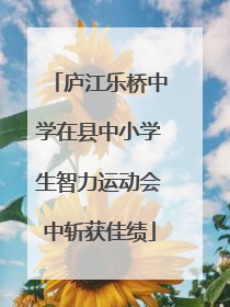 庐江乐桥中学在县中小学生智力运动会中斩获佳绩