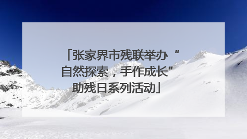 张家界市残联举办“自然探索，手作成长”助残日系列活动
