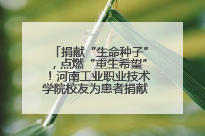 捐献“生命种子”，点燃“重生希望”！河南工业职业技术学院校友为患者捐献造血干细胞