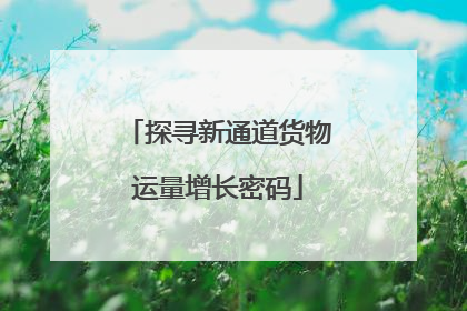 探寻新通道货物运量增长密码