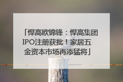 悍高欧锦锋：悍高集团IPO注册获批！家居五金资本市场再添猛将
