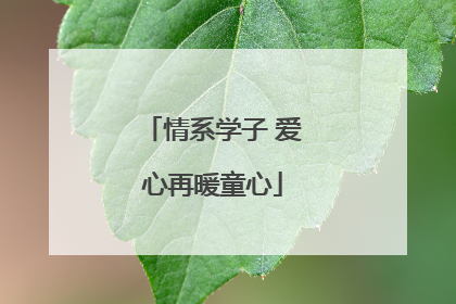 情系学子 爱心再暖童心