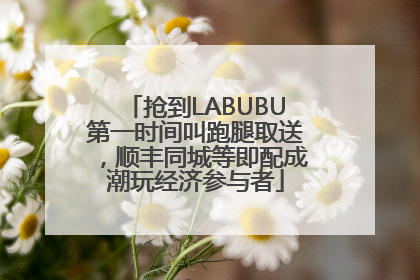 抢到LABUBU第一时间叫跑腿取送，顺丰同城等即配成潮玩经济参与者