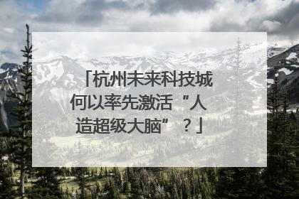 杭州未来科技城何以率先激活“人造超级大脑”？