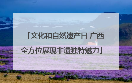 文化和自然遗产日 广西全方位展现非遗独特魅力