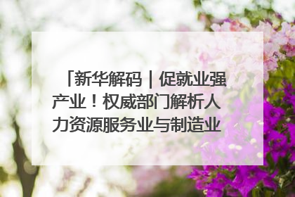 新华解码｜促就业强产业！权威部门解析人力资源服务业与制造业融合发展试点