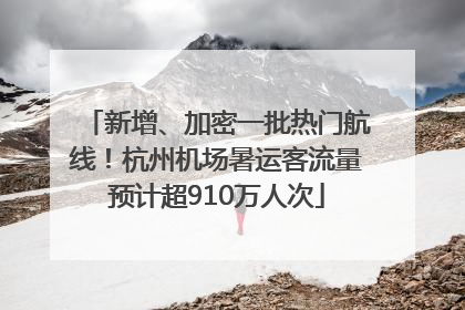 新增、加密一批热门航线！杭州机场暑运客流量预计超910万人次