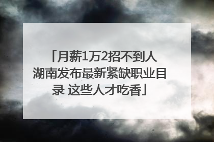 月薪1万2招不到人 湖南发布最新紧缺职业目录 这些人才吃香