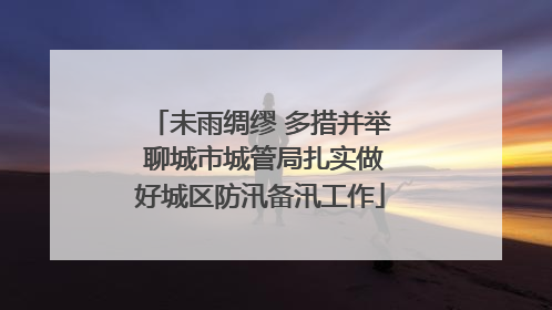 未雨绸缪 多措并举 聊城市城管局扎实做好城区防汛备汛工作