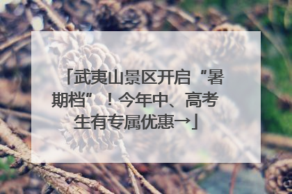 武夷山景区开启“暑期档”！今年中、高考生有专属优惠→
